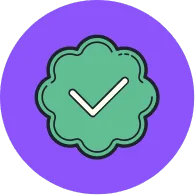 autenticidad insignia con tick