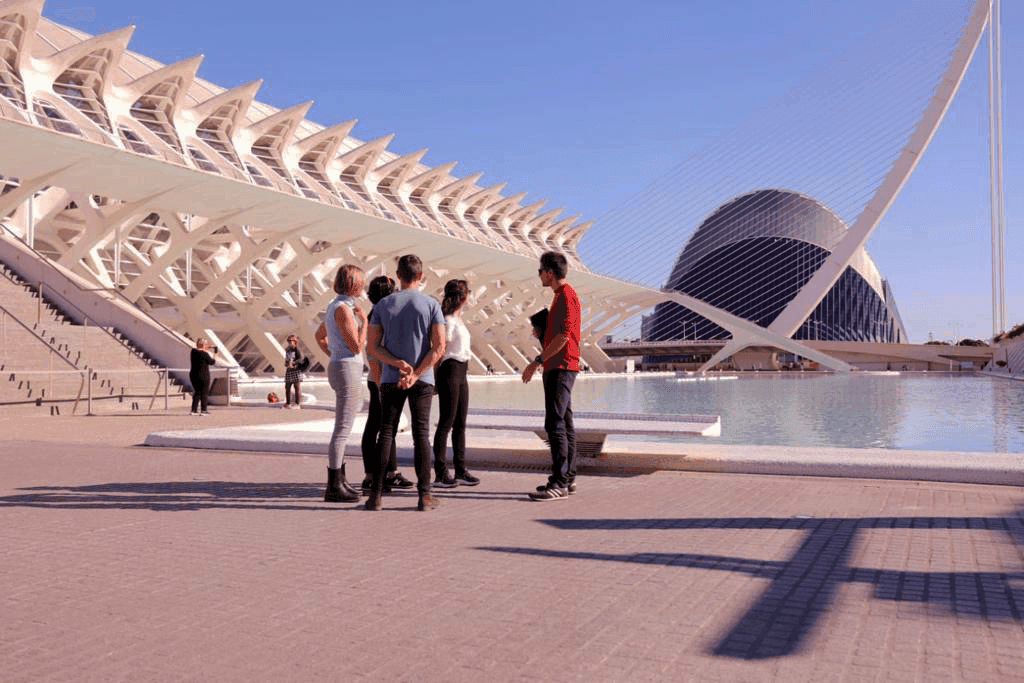 tourist group in the city of arts and sciences valencia